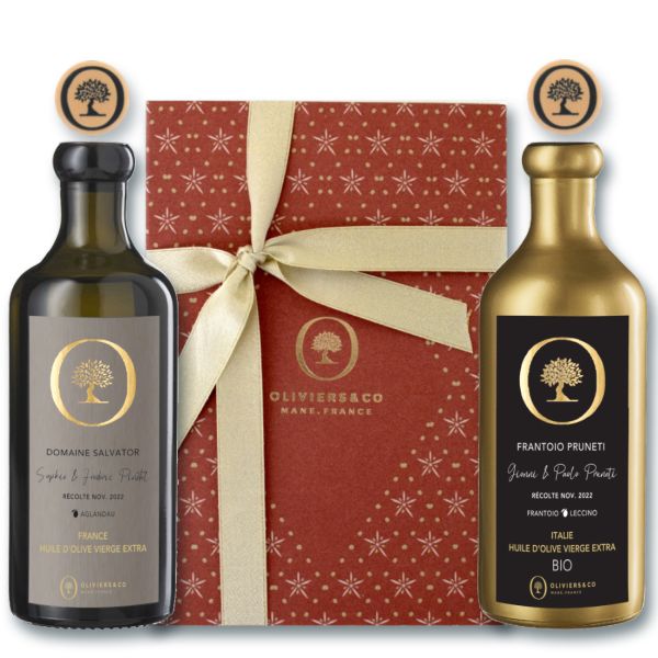 Coffret cadeau vin Noël : 2 bouteilles prestige en coffret bois Noël