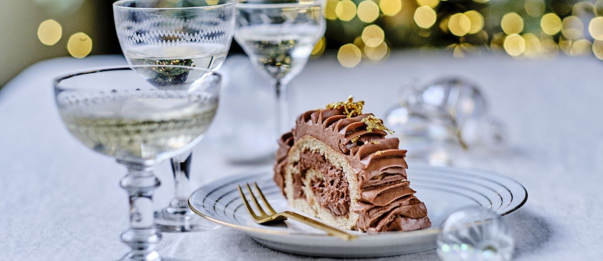 Bûche chocolat-noisette